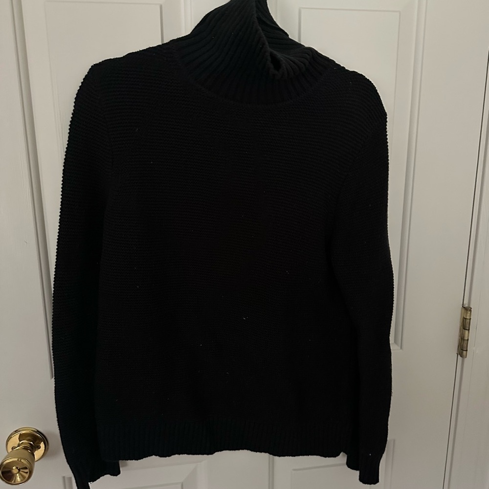 J Crew Black Chunky Turtleneck Sweater